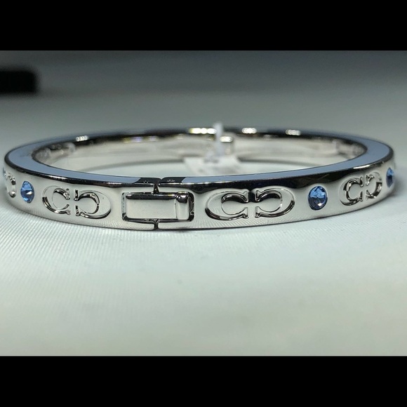 Coach Kissing C Enameled Filled Silver Bangle - Picture 2 of 6